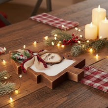 Load image into Gallery viewer, Wooden Dough Christmas Centrepiece Candle
